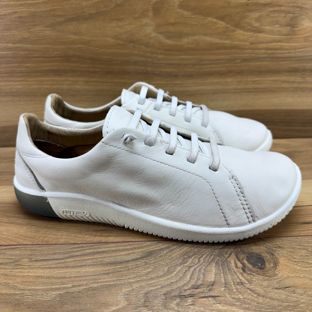 KEEN KNX Comfort Sneakers Womens 10 White Leather Wide Toe Box Minimalist Walk